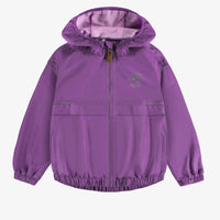 PURPLE WIND RESISTANT HOODED COAT, CHILD
