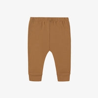 CARAMEL-BROWN LEGGINGS IN ORGANIC RIB KNIT, NEWBORN
