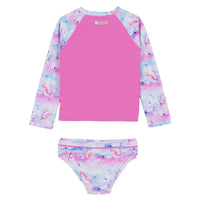 Girls' Two-Piece UV Swimsuit Pink