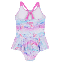 Girls' Pink One-Piece UV Swimsuit