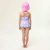 Girls' Pink One-Piece UV Swimsuit