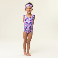 Girls' Lilac One-Piece UV Swimsuit