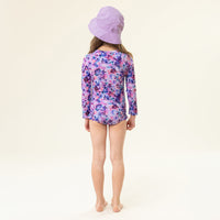 Long Sleeve Lilac One-Piece UV Swimsuit