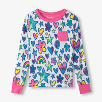 Watercolour Doodles Bamboo Pajama Set