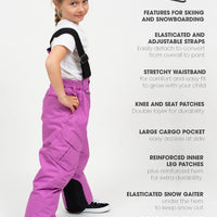 Snowrider Convertible Ski Overalls - Berry