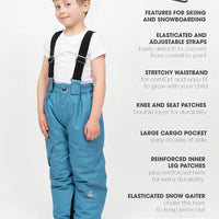 Snowrider Convertible Ski Overalls - Stone Blue