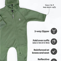 All-Weather Fleece Onesie - Forest Moss