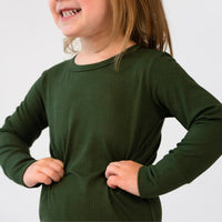 Ribbed Bamboo Long Sleeve PJ Set - Forest Green