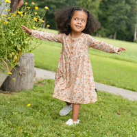 Long Sleeve Peplum Dress - Amber Garden