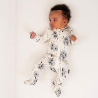 Footed Zipper Sleeper - Frosty Floral
