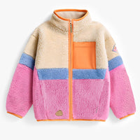 Colorblock plush jacket, child