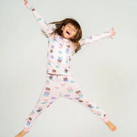Bamboo Long Sleeve Pajama Set (Macaron Party Print)