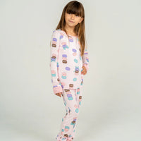 Bamboo Long Sleeve Pajama Set (Macaron Party Print)