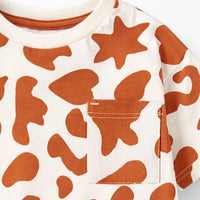 Cream and brown T-shirt with cow pattern, child