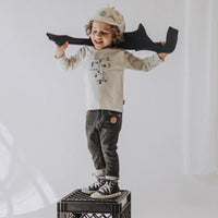 BLACK FITTED DENIM PANTS, BABY