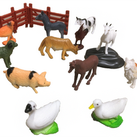 Farm Animals 2" Figurines Tube, Display Set of 12 Tubes
