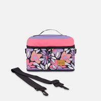 Lunch Box Black Retro Flower Print