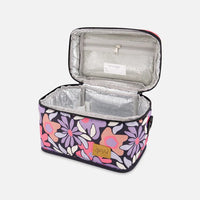 Lunch Box Black Retro Flower Print