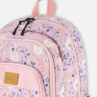 Little Kids Backpack Lilac Cat Print