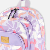 Little Kids Backpack Lilac Retro Flower Print