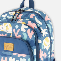 Little Kids Backpack Green Cat Print