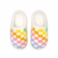 Indoor / Outdoor Slippers - Kids - Rainbow Checkered - White