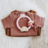 Ritzy Rattle™ Silicone Teether Rattles: Highland Cow