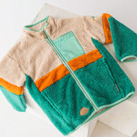 Colorblock plush jacket, child