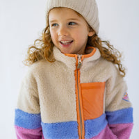 Colorblock plush jacket, child