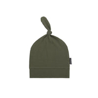 Ribbed Bamboo Knotted Hat - Forest Green