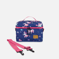 Lunch Box Navy Unicorn Print