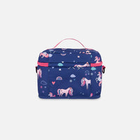 Lunch Box Navy Unicorn Print