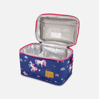 Lunch Box Navy Unicorn Print