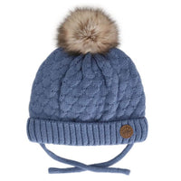COTTON KNIT HAT POMPOM (MULTIPLE COLORS)
