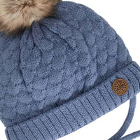 COTTON KNIT HAT POMPOM (MULTIPLE COLORS)
