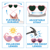 Polarized Heart Sunglasses | Frosty Lavender