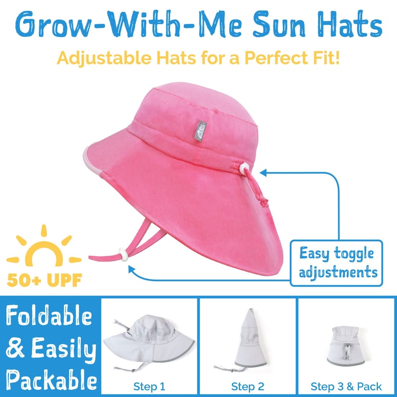 Kids Water Repellent Adventure Hats | Pretty Pink