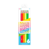 jumbo brights neon colored pencils - set of 6