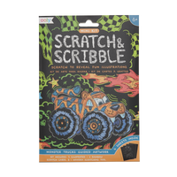 monster truck mini scratch and scribble art kit