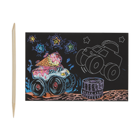 monster truck mini scratch and scribble art kit