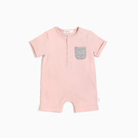 "MILES BASIC" SHORT SLEEVE ROMPER - LIGHT PINK