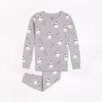 Merry Snowmen Print on Heather Grey PJ Set (2 pcs.)