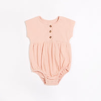 Ribbed Bubble Romper - Lt. Pink