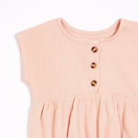 Ribbed Bubble Romper - Lt. Pink