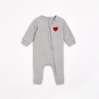 Be Mine Heather Grey Romper