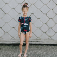 ONE-PIECE BLUE SWIMSUIT, GIRL