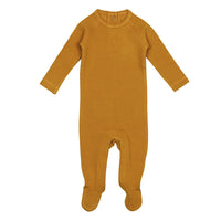 Corduroy Raglan Footie in Butterscotch