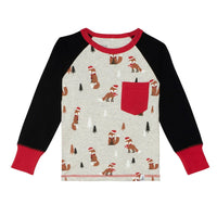 Organic Cotton Two Piece Pajama Set Christmas Fox "Glow in the Dark"