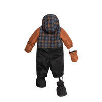 Checked Print One Piece Baby Snowsuit