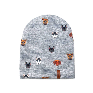 Jersey Hat With Printed Dogs